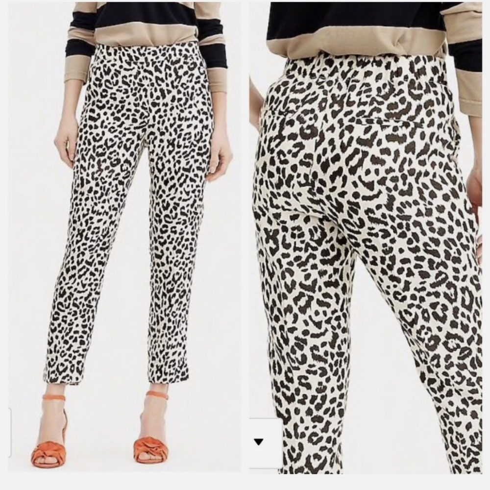 J. Crew Black and White Patterned Cropped Pants